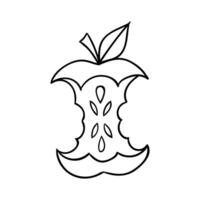 an apple is shown in a line drawing vector