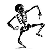 a skeleton is dancing in a black and white drawing vector