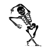 a skeleton is dancing in a black and white drawing vector