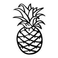a pineapple is drawn in black and white vector