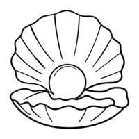 a black and white drawing of a shell vector