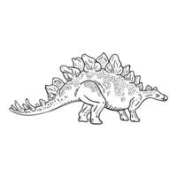 a drawing of a dinosaur with leaves on it vector