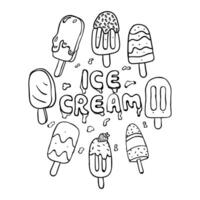 ice cream coloring pages vector