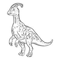 a dinosaur coloring page with a large head vector