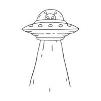 alien spaceship flying over the earth illustration vector