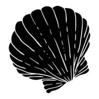 a black and white illustration of a shell vector
