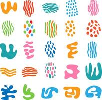 Abstract geometric shapes. Colorful simple organic shapes for trendy designs. illustration. vector