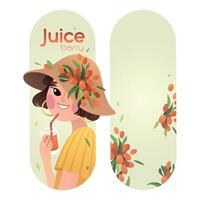 Sea buckthorn lemonade label vector
