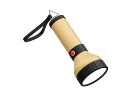 A flashlight with a black cord and a yellow handle vector