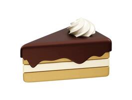 A piece of cake with whipped cream on top vector