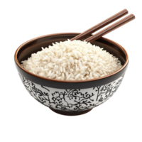 A bowl of rice with chopsticks in it png