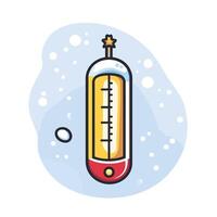 Cartoon Thermometer Cold Icon vector