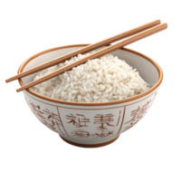 A bowl of rice with chopsticks in it png