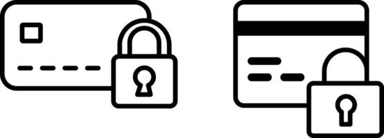Secure Payment Lock Credit Card Icon - Online Security and Payment Symbol vector