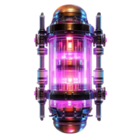 A futuristic looking machine with purple lights png
