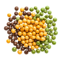 A bunch of green, yellow and brown peas png