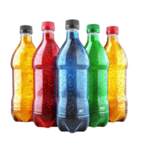 A group of colorful soda bottles png