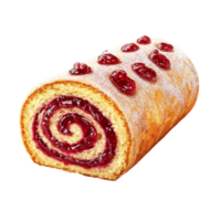 A roll of pastry with a cherry filling png