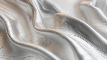 A close up of a silver fabric with a lot of folds photo