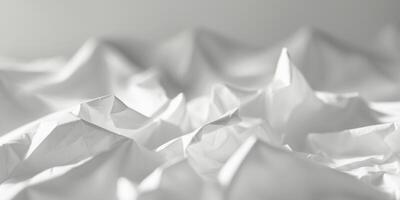 Abstract White Crumpled Paper Texture Background photo