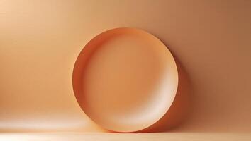 An empty oval shaped object on a white background photo
