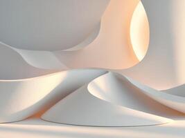 3d rendering of a white wall with curved shapes photo