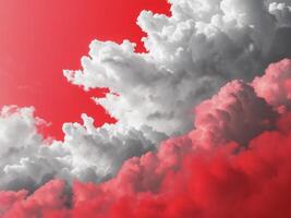 Clouds in red and white background photo