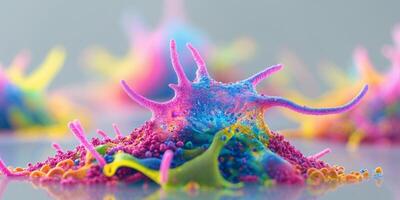 Colorful liquid is seen in the middle of a pool photo