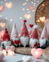 Valentine's day gnomes with hearts photo