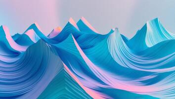 3d rendering of waves in a blue and pink color photo
