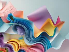 A colorful paper art piece with many different colors photo