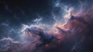 A Cosmic Nebula with Swirling Clouds of Gas and Dust photo