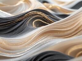 resumen antecedentes con dorado y negro olas para moderno diseño foto