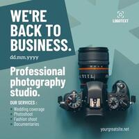 Photography Studio Reopens Instagram Post template