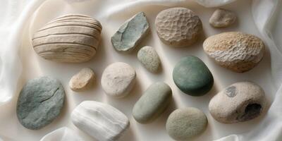 Natural Textured Stones on Light Background for Background Use photo