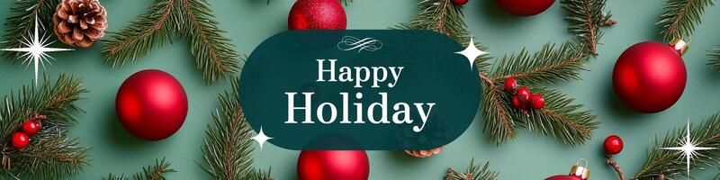 Green Floral Christmas Company Page Linkedin Cover template