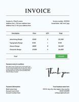 Freelance Visual Designer Invoice template