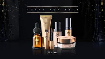 Skincare E-commerce New Year Theme Facebook Cover template