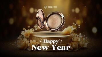 Make Up E-commerce New Year Theme Facebook Cover template
