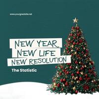 Green Modern New Year Resolution Linkedin Post template