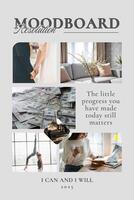 Grey Minimalist Resolution Moodboard Cover template