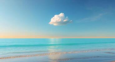 A beach with a cloud in the sky photo