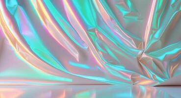 3d holographic fabric background with shiny surface photo