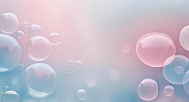 Soft Pink and Blue Bubble Background with Gradient Color and Texture photo