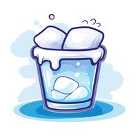 Cartoon Ice Icon Without Shadow on Water vector