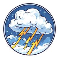 Thunder and Lightning Icon Illustration vector