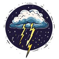 Cartoon Thunder and Lightning Icon vector