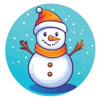 Cartoon Snowman Icon Without Shadow vector