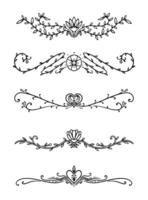 Set of classic lines and borders divider vector