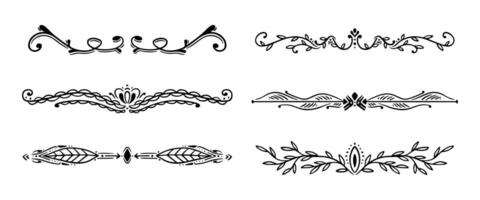 Classic line separators. Flourishes decorative dividers. vector